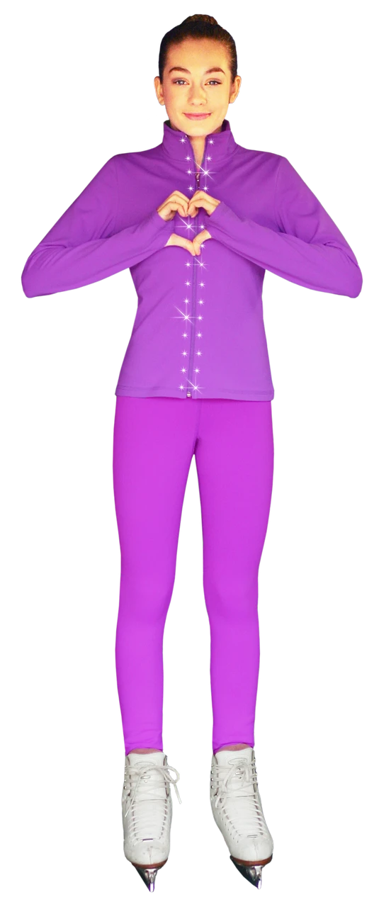 ChloeNoel JS735 Solid Color Elite Figure Skating Jacket W/ Thumb Holes W/ Thumb Holes And Swarovski Crystal Design 7 ChloeNoel JS735 Solid Color Elite Figure Skating Jacket W/ Thumb Holes W/ Thumb Holes And Swarovski Crystal Design - Image 5