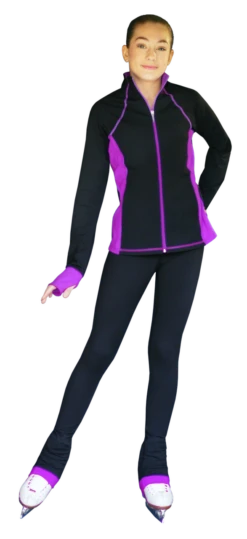 ChloeNoel PS792 3" Waist Band Black/Color Cuffs Elite Figure Skating Pants & Front Pocket -SkateHaven Store JS792 PS792 PW 92829.1655362191