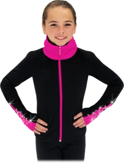 Chloe Noel JS883P Contract Elite Polartec Spiral Fleece Figure Skating Jacket With Crystals -SkateHaven Store JS883P CP 68012.1655362100