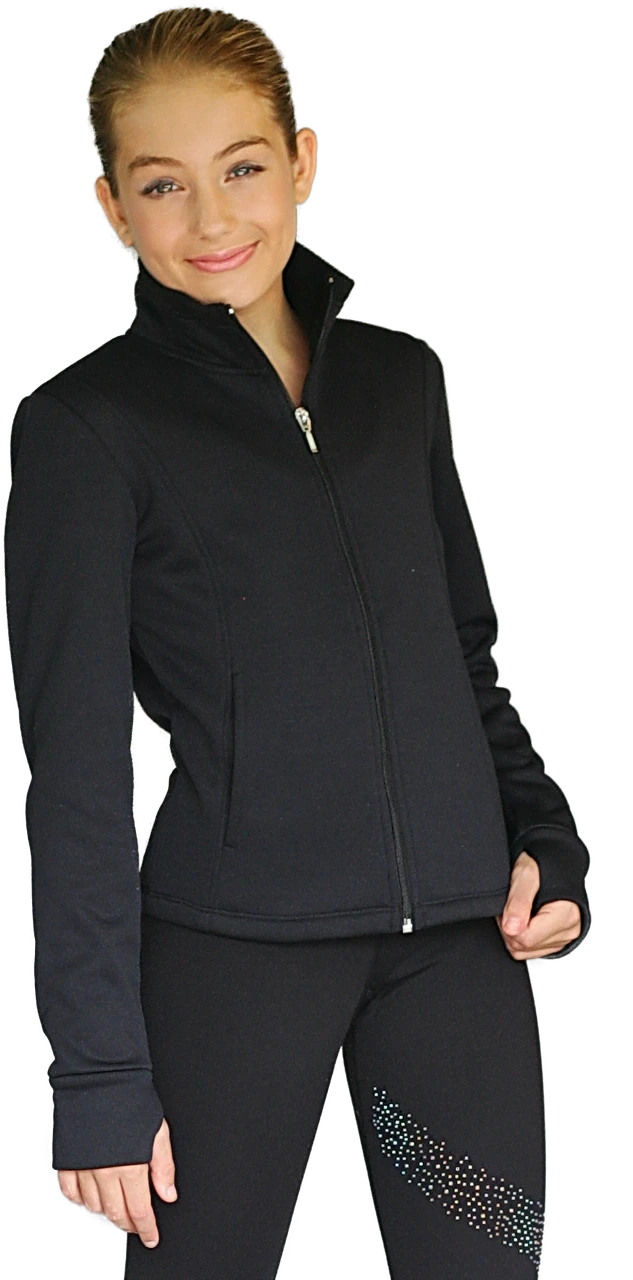 ChloeNoel JT61 Princess Seam Fitted Figure Skating Jacket With Pockets & Thumb Holes
