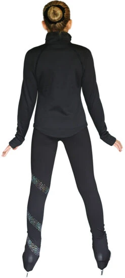 JT98 Princess Seam Fitted Figure Skating Jacket With Zipper Pocktes & Thumb Holes -SkateHaven Store JT98 Back 1 07299.1683658050