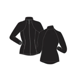 JT98 Princess Seam Fitted Figure Skating Jacket With Zipper Pocktes & Thumb Holes -SkateHaven Store JT98 FrontBack 89137.1683658043