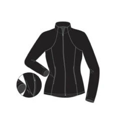 JT98 Princess Seam Fitted Figure Skating Jacket With Zipper Pocktes & Thumb Holes -SkateHaven Store JT98 Front 11636.1683658065