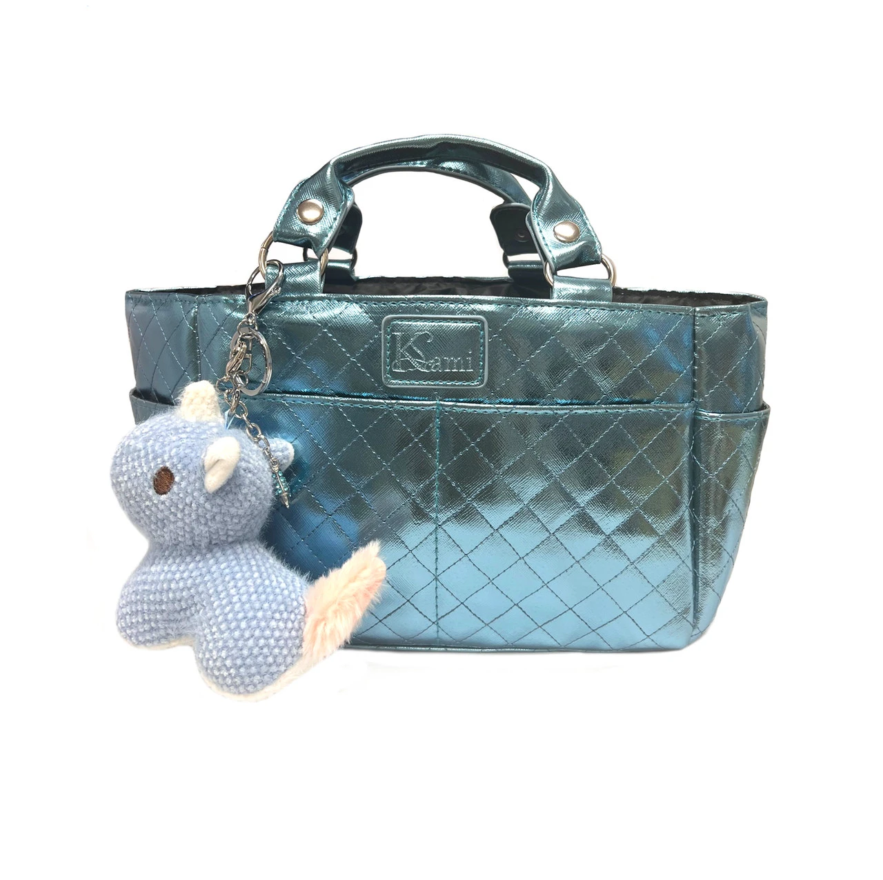 Kami-So Ice Skating Rink Tote (Aquamarine) With Key Chain (Blue Unicorn)