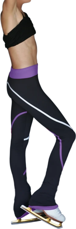 ChloeNoel P618F 2-Tone Piping Light Weight Fleece Figure Skating Pants -SkateHaven Store P618F PR small 33076.1680630927