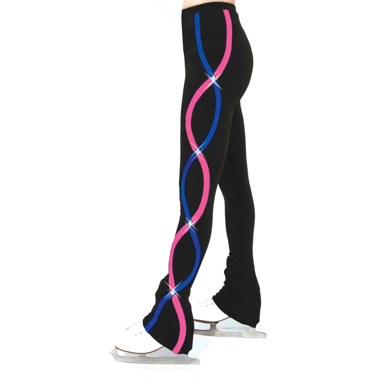 Jerry's S103 Ribbonette Figure Skating Leggings - Royal/Pink 3 Jerry's S103 Ribbonette Figure Skating Leggings - Royal/Pink
