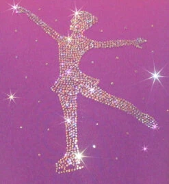 Purple "Peace & Stars" Ice Skating Dress With "Skating Girl" Applique -SkateHaven Store SD712design 16858.1540224500