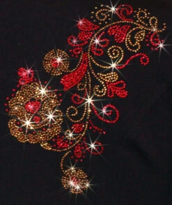 Venetta "Floral" Figure Skating Pants Gold/Siam -SkateHaven Store VP802design 41957.1540224625