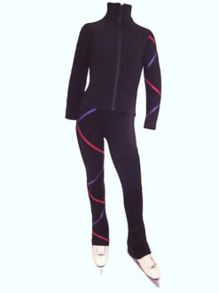 Criss Cross Fleece Ice Skating Pants Purple/Fuchsia XP611