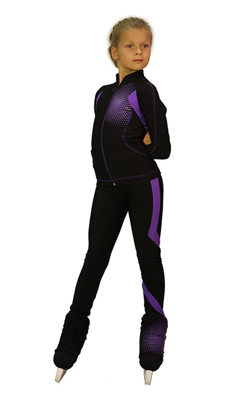 IceDress Figure Skating Thermal Jacket -Euler (Black And Purple) 5 IceDress Figure Skating Thermal Jacket -Euler (Black And Purple) - Image 3