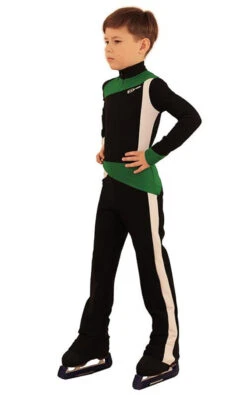 IceDress - Figure Skating Training Overalls For Boys - Skating (Black, Green And White) -SkateHaven Store a326d4847e04 28020 82604.1582437988