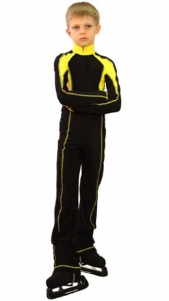 IceDress - Figure Skating Training Overalls - Axel (Black And Yellow)