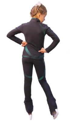 IceDress Figure Skating Outfit - Thermal - Cascade (Dark Gray With Mint Thermo-applications) -SkateHaven Store a4e9e6eb022b 41516 69672 05859.1582439205