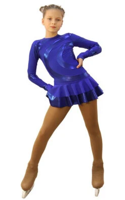 IceDress Figure Skating Dress - Thermal - Serpentine (Cornflower Blue With Cornflower Lycra) -SkateHaven Store a5b1853e20f3 70847 94603 58305.1582456825
