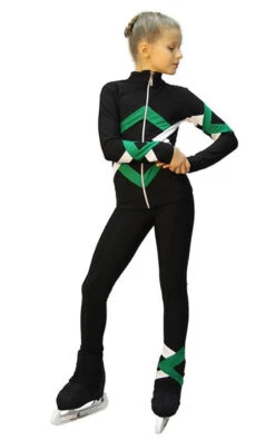 IceDress Figure Skating Outfit - Thermal - Bauer (Black, Green And White) -SkateHaven Store a6093a1648b1 25031 56795 33954.1582431180