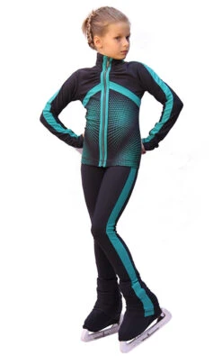 IceDress Figure Skating Jacket- Jump (Dark-Grey With Mint Stripes) -SkateHaven Store a658bc154f91 02533 33488 84439 46378 38585 82640.1582447965