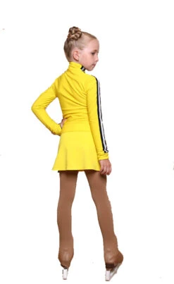 IceDress Figure Skating Skirt - Thermal - Olympus (Yellow With Black Lamps) -SkateHaven Store a85e2763874a 77413 17758.1601493935
