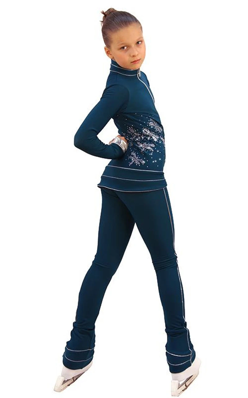 IceDress Figure Skating Outfit - Thermal - Shine (Dark Blue With Silver) 3 IceDress Figure Skating Outfit - Thermal - Shine (Dark Blue With Silver)