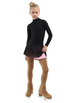IceDress - Figure Skating Skirts - Harmony (Black With Light Pink )