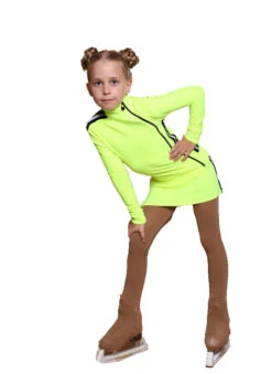 IceDress Figure Skating Skirt - Thermal - Olympus (Lime With Black Lamps) -SkateHaven Store ac8362668148 20338 59301.1601493918