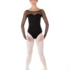 Elite Xpression - Body In Supplex With Sweetheart Neckline And Mesh Long Sleeves