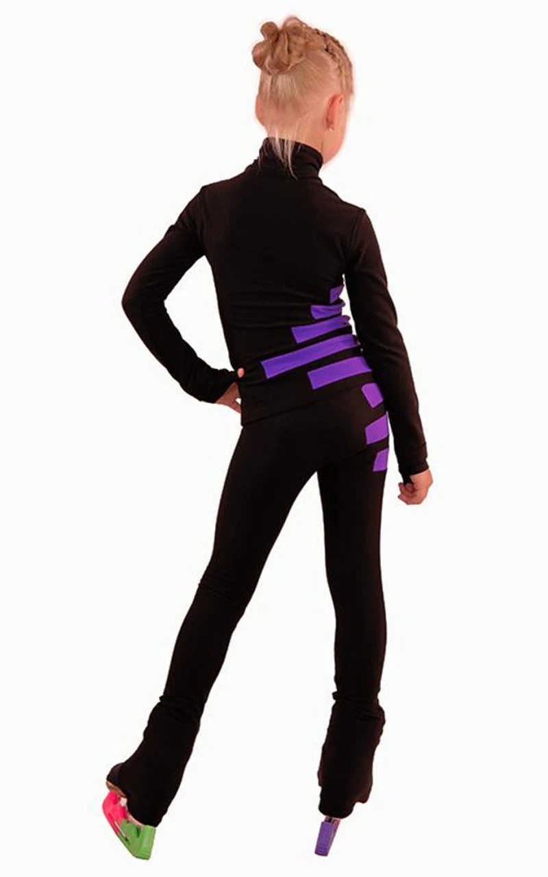 IceDress Figure Skating Outfit - Thermal - IceCode (Black With Purple) 5 IceDress Figure Skating Outfit - Thermal - IceCode (Black With Purple) - Image 3
