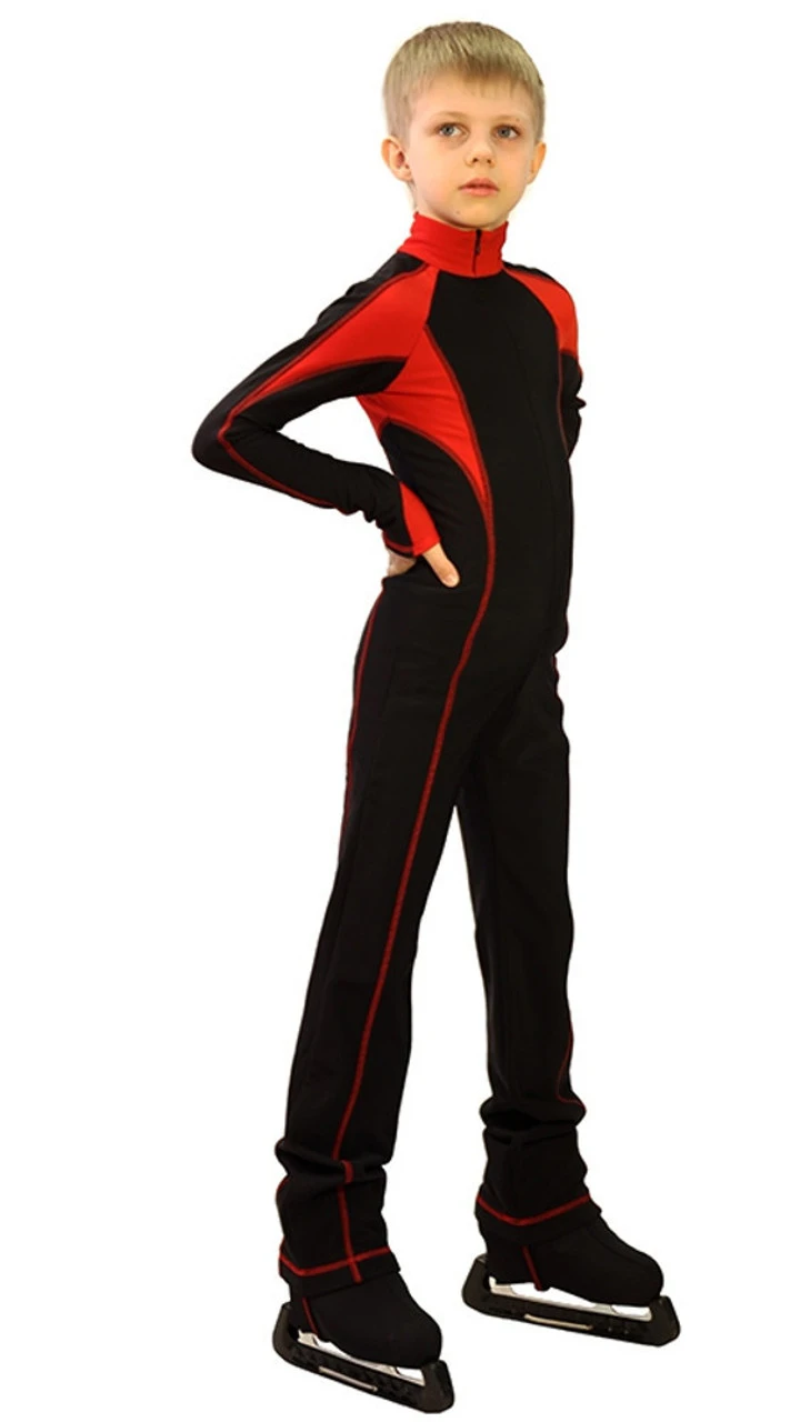 IceDress - Figure Skating Training Overalls - Axel (Black And Red) 4 IceDress - Figure Skating Training Overalls - Axel (Black And Red) - Image 2