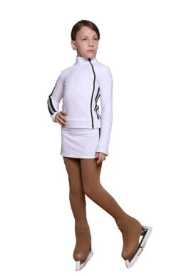 IceDress Figure Skating Skirt - Thermal - Olympus (White With Black Lamps) -SkateHaven Store b48db8736213 90979 43862.1601493927