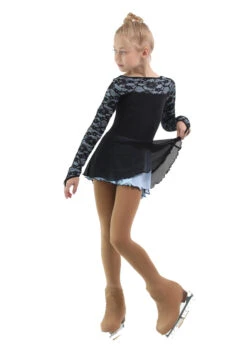 IceDress Figure Skating Dress - Thermal - Harmony (Black With Pearl Blue) -SkateHaven Store b6eb37758975 81637 54915 67161.1582510941