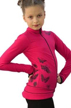 IceDress Figure Skating Outfit - Thermal - Flying (Raspberry With Black)