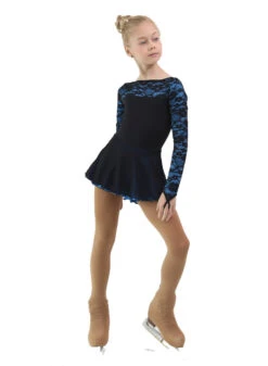 IceDress Figure Skating Dress - Thermal - Harmony (Black With Blue) -SkateHaven Store b9efb6320219 11191 17953 04464.1582510343