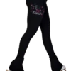 ChloeNoel P622F All Black 3" Waist Band Light Weight Fleece Figure Skating Pants W/ Skate/Fuchsia Snowflakes Crystals -SkateHaven Store bb4628240d7e 58165.1655362657