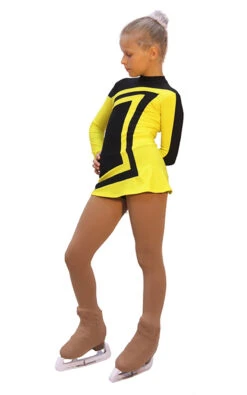 IceDress Figure Skating Dress-Thermal - Avangard (Black With Yellow)