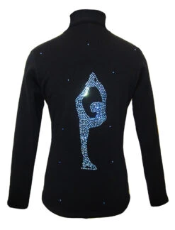 Figure Skating Jacket By Ice Fire - Blue Crystals Biellmann Applique