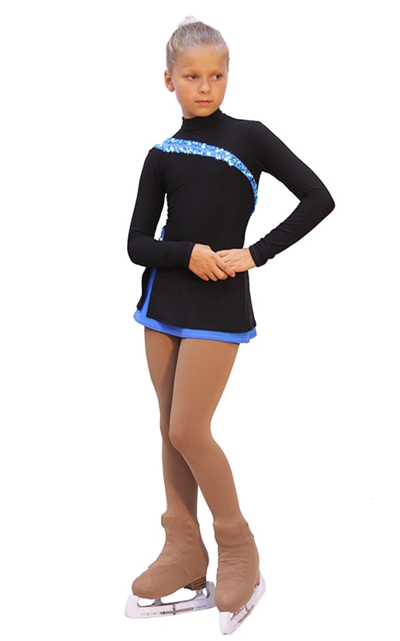 IceDress Figure Skating Dress-Thermal - Lasso(25% OFF, Black With Blue) 4 IceDress Figure Skating Dress-Thermal - Lasso(25% OFF, Black With Blue) - Image 2