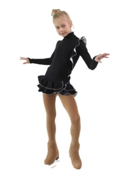 IceDress Figure Skating Dress - Thermal - Flamenco (Black With White) -SkateHaven Store c2207cdcfffe 40788 86777 13121.1582512135