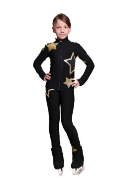 IceDress Figure Skating Jacket - Thermal - Star Sky (Black With Gold) -SkateHaven Store c245216ce3e0 73424 67404.1601498546