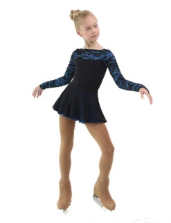 IceDress Figure Skating Dress - Thermal - Harmony (Black With Blue) -SkateHaven Store c2c4dc4e7702 32706 57031 13825.1582510343