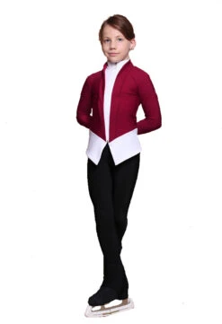 IceDress Figure Skating Jacket - Thermal - Benefit (Marsala With White And Black) -SkateHaven Store c7ea976e4908 39494 92737.1601477571