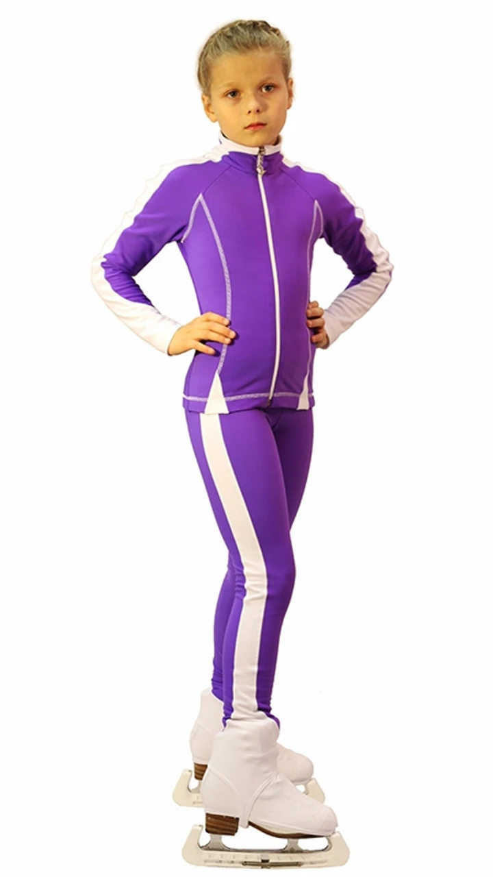 IceDress Figure Skating Outfit - Thermal -Bracket (Violet With White Line) 3 IceDress Figure Skating Outfit - Thermal -Bracket (Violet With White Line)