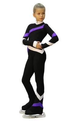 IceDress - Figure Skating Training Overalls - Quad (Black, Purple And White) -SkateHaven Store c8928139e11b 97891 79524.1582449711