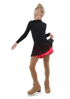 IceDress - Figure Skating Skirts - Harmony (Black With Hot Coral ) -SkateHaven Store cf3bab605b4a 73934 37520 07197.1582517174