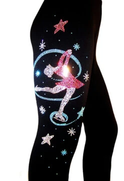 Ice Skating Pants With "Colorful Layback" Rhinestone Applique -SkateHaven Store colorfullayback3 13690.1667940077