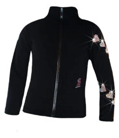 Ice Skating Jacket With "Spiral Hearts" Rhinestones Design