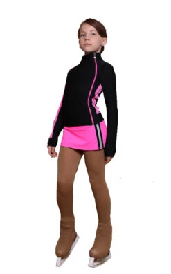 IceDress Figure Skating Outfit With Skirt - Thermal - Olympus (Hot Pink With Black)