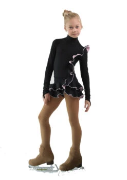 IceDress Figure Skating Dress - Thermal - Flamenco (Black With Light Pink) -SkateHaven Store d4c4d7bab992 29507 44275.1582476713