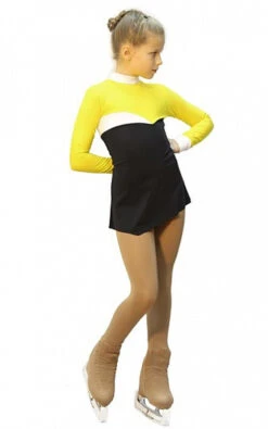 IceDress Figure Skating Dress - Thermal - Todes (Yellow, Black And White)
