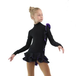 IceDress Figure Skating Dress - Thermal - Flamenco (Black With Violet) -SkateHaven Store d5c54283dc49 13295 61209 36733.1582510643