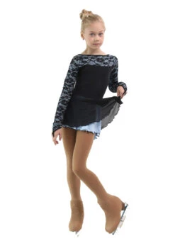 IceDress Figure Skating Dress - Thermal - Harmony (Black With Pearl Blue) -SkateHaven Store da19b3971be0 05909 03316 06828.1582510941
