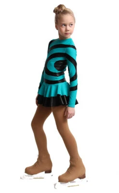 IceDress Figure Skating Dress - Thermal - Serpantine (Mint With Black Lycra) -SkateHaven Store db1ba22a3000 74716 94455.1582492456